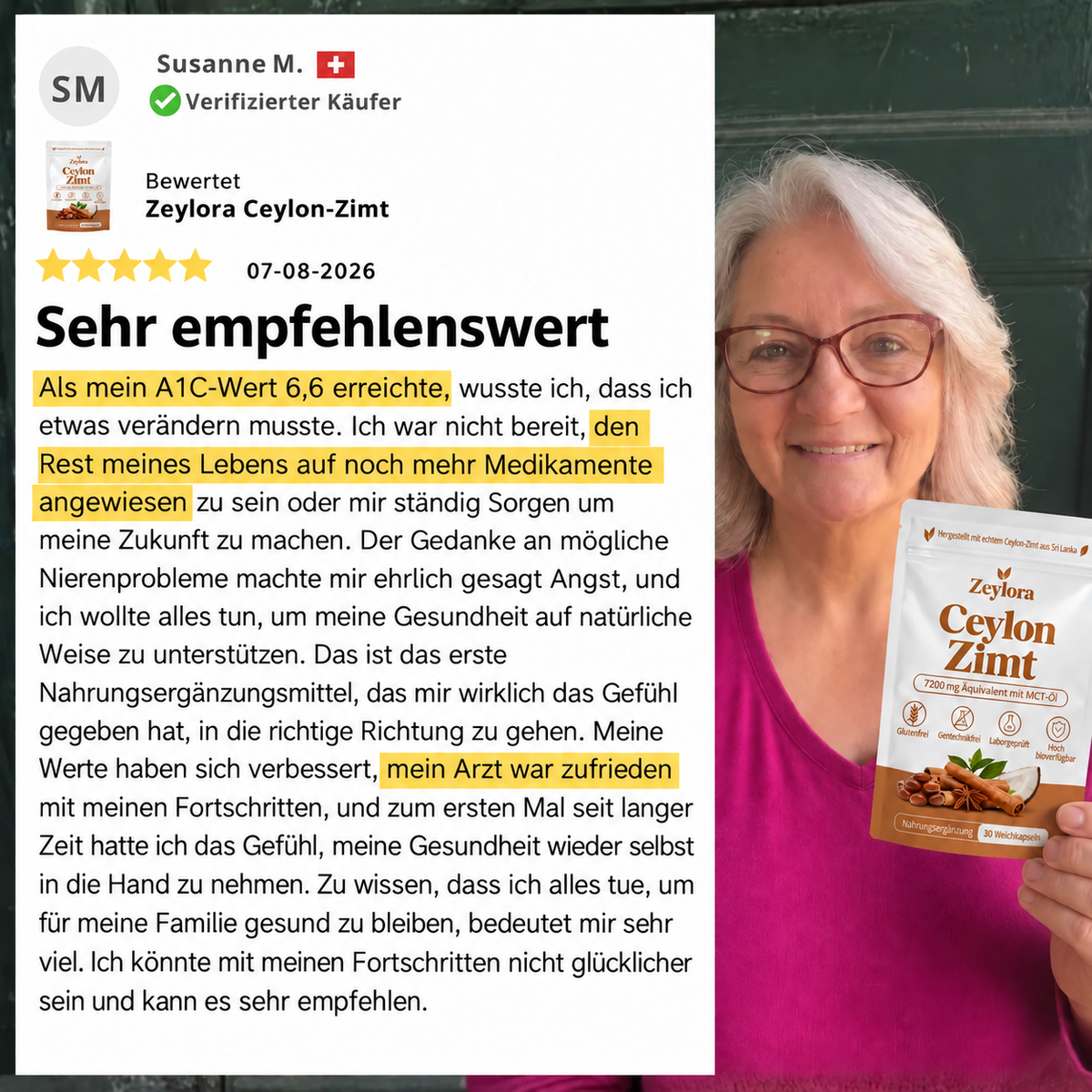 Ceylon-Zimt – 7'200 mg Äquivalent mit MCT-Öl