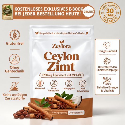 Ceylon-Zimt – 7'200 mg Äquivalent mit MCT-Öl